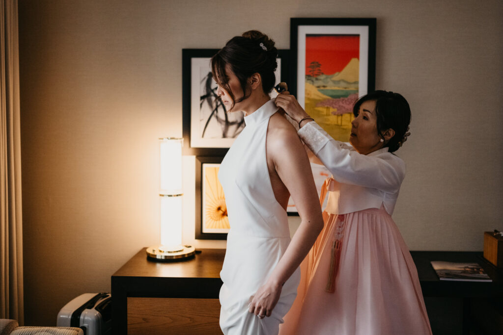 A summer intimate wedding at Caesars Palace and Carmine’s in Las Vegas, by Vegas Wedding Visuals - a Vegas elopement photo/video team.