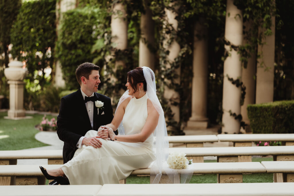 A summer intimate wedding at Caesars Palace and Carmine’s in Las Vegas, by Vegas Wedding Visuals - a Vegas elopement photo/video team.