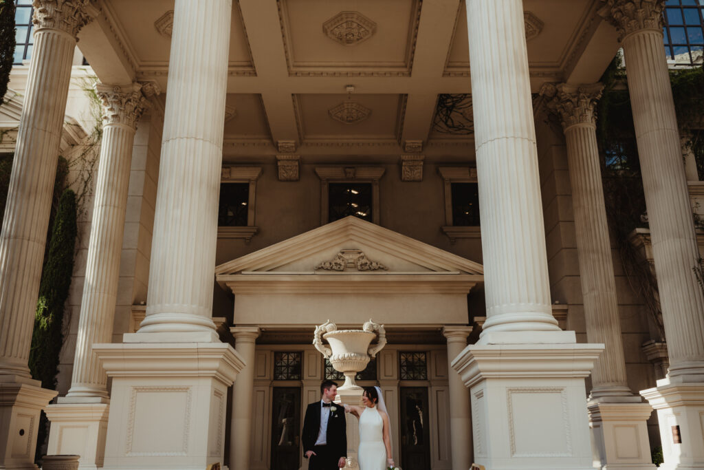 A summer intimate wedding at Caesars Palace and Carmine’s in Las Vegas, by Vegas Wedding Visuals - a Vegas elopement photo/video team.